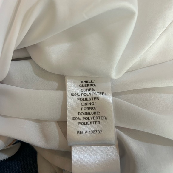 Donna Morgan Blue and Red Ruffled Tiered High low dress. - Picture 10 of 10